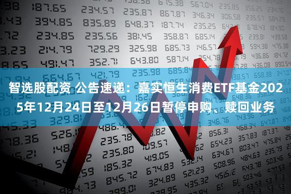 智选股配资 公告速递：嘉实恒生消费ETF基金2025年12月24日至12月26日暂停申购、赎回业务